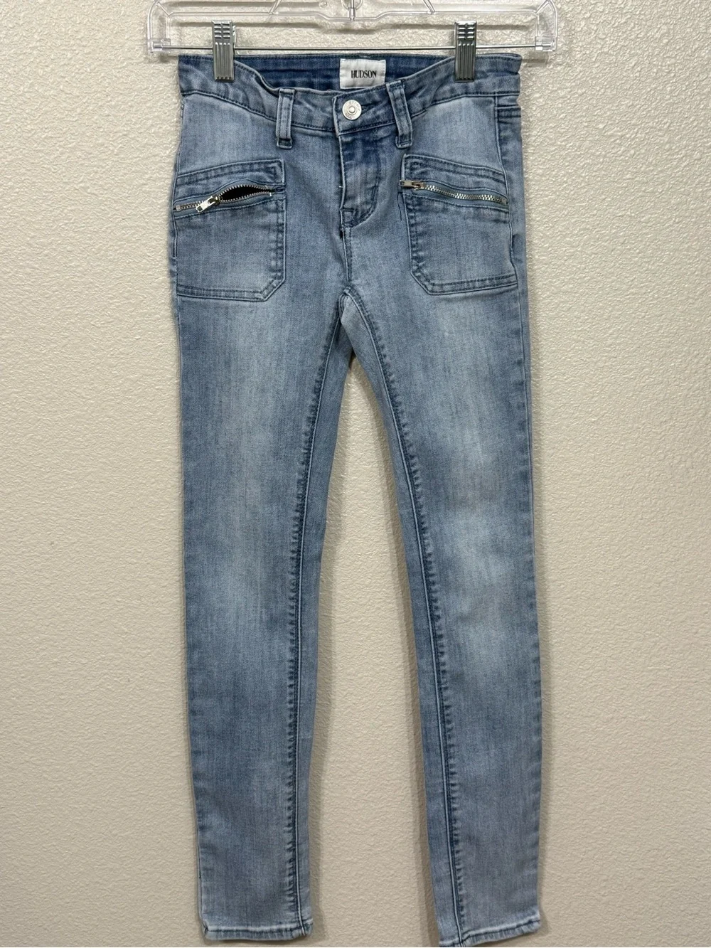 Hudson Kids Girls Utility Skinny Jeans Zip Pockets 12